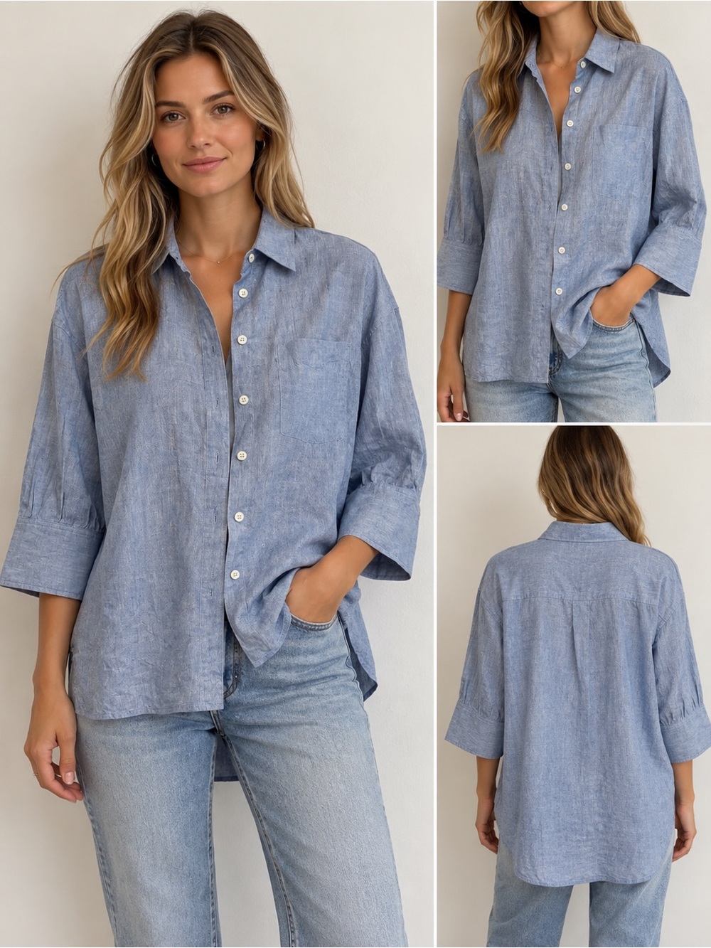 Pomander Women’s Relaxed Denim Blouse